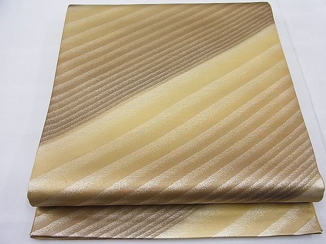 平和屋着物◎六通柄袋帯 斜線文 銀糸 逸品 BAAD0870ea
