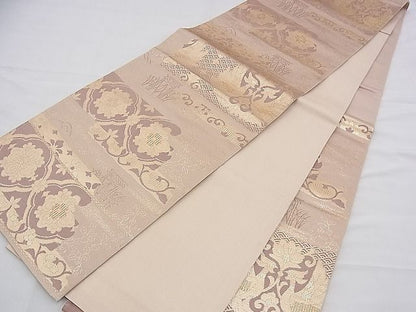平和屋着物◎六通柄袋帯 向かい鳳凰花唐草文 金糸 逸品 BAAD2720du