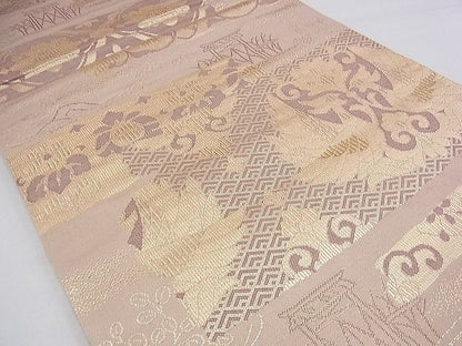 平和屋着物◎六通柄袋帯 向かい鳳凰花唐草文 金糸 逸品 BAAD2720du