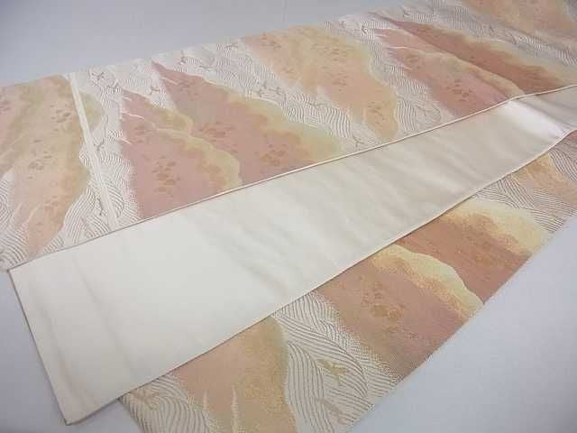 平和屋着物◎六通柄袋帯 はく錦 重ね山立波飛鳥文 金糸 逸品 DAAD0010ar