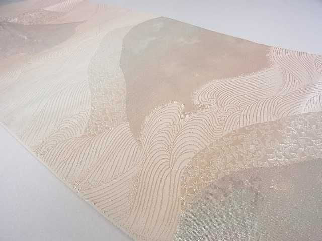 平和屋着物◎六通柄袋帯 重ね山立波花文 金銀糸 逸品 DAAD0017ar