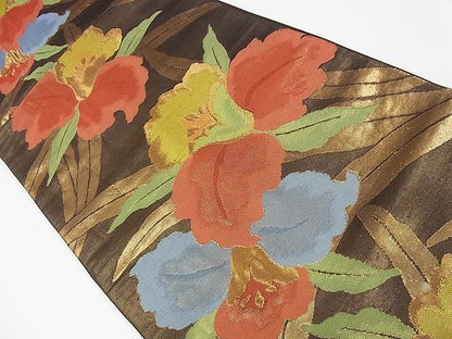 平和屋着物◎六通柄袋帯 カトレア 金糸 逸品 CAAC5032eg