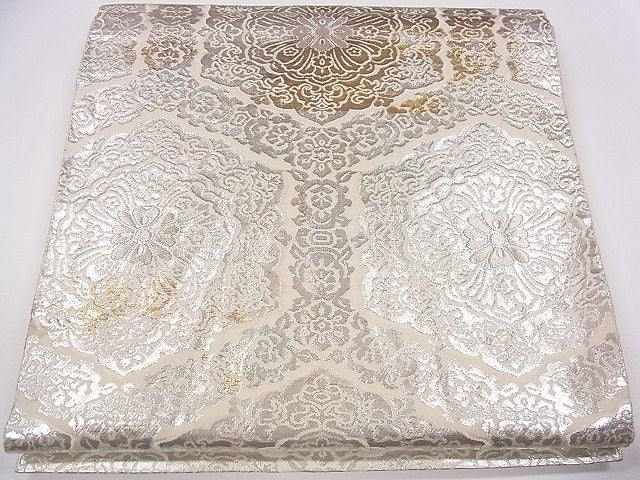 平和屋着物◎西陣 服部織物謹製 六通柄袋帯 亀甲花文 金銀糸 逸品 CAAC5043eg