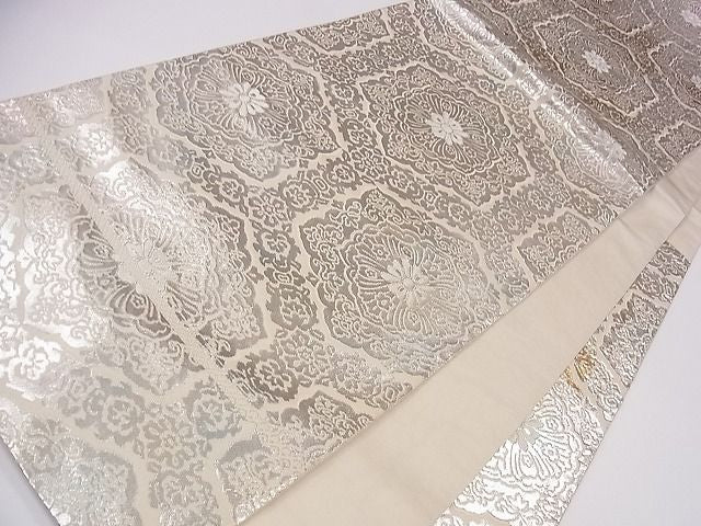 平和屋着物◎西陣 服部織物謹製 六通柄袋帯 亀甲花文 金銀糸 逸品 CAAC5043eg