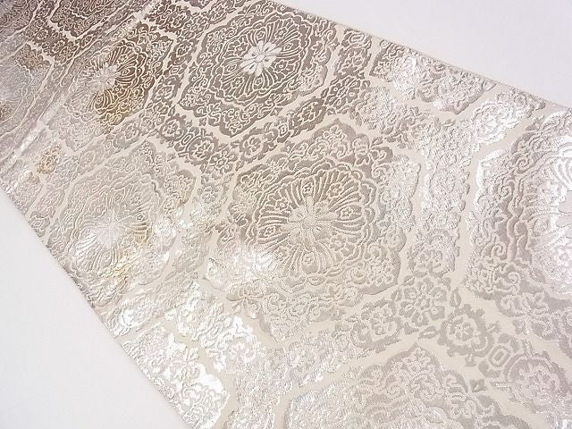 平和屋着物◎西陣 服部織物謹製 六通柄袋帯 亀甲花文 金銀糸 逸品 CAAC5043eg