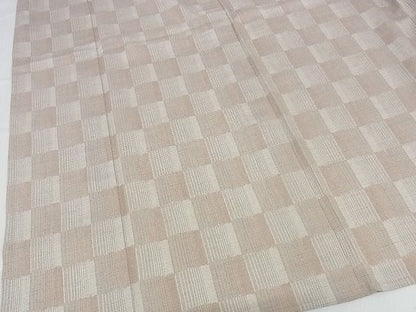平和屋本店▽極上 結城紬 単衣 もめんちぢみ 結城屋 市松文様 証紙付き さが美扱い 綿 逸品 KAAA0791kk4
