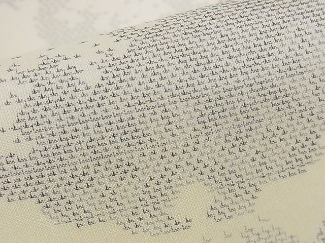 平和屋本店■極上　夏物　紗紬　越後夏大島物語　白川貞夫　雪輪文　証紙付き　正絹　逸品　未使用　KAAA0799kk4