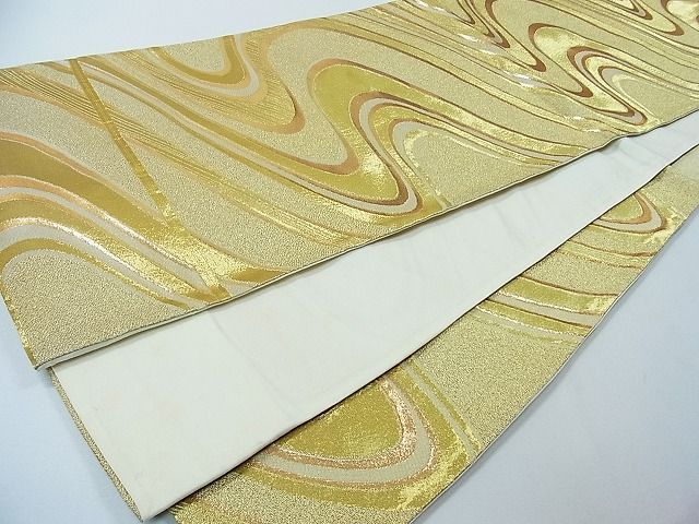 平和屋着物◎六通柄袋帯 流水文 金糸 逸品 CAAC4591in