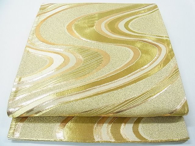 平和屋着物◎六通柄袋帯 流水文 金糸 逸品 CAAC4591in