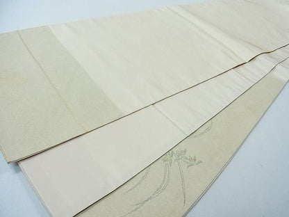 平和屋着物◎六通太鼓柄袋帯 作家物 草花文 金糸 逸品 CAAC4628in