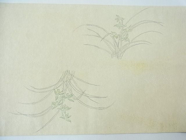 平和屋着物◎六通太鼓柄袋帯 作家物 草花文 金糸 逸品 CAAC4628in