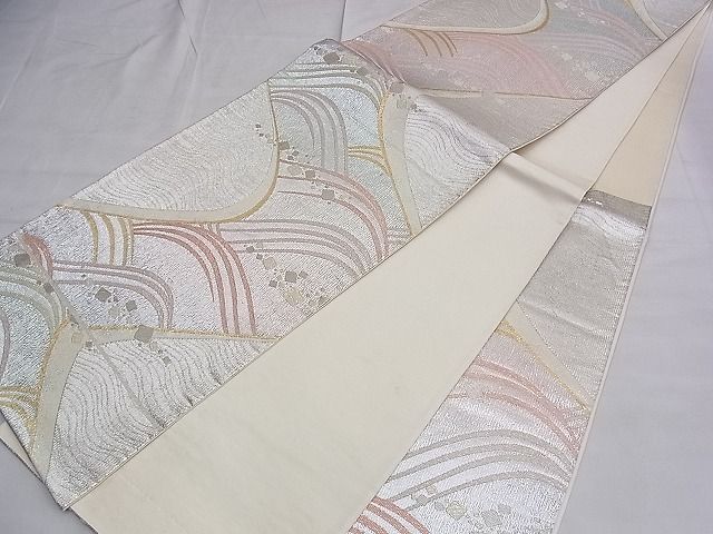 平和屋着物◎六通柄袋帯 流水箔ちらし文様 金銀糸 逸品 BAAD3419du
