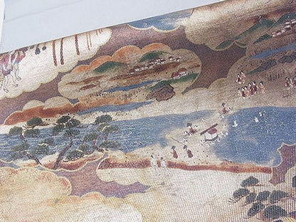 平和屋着物■太鼓柄袋帯 雲重ね風景文 金彩 逸品 CAAB3742hy