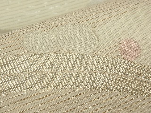 袋帯　夏用　モノトーン　波　水引　着物　054w p ZZ0713 袋帯 六通 シルバー 黒 436㎝ 着物帯 菱形模様 モダン柄
