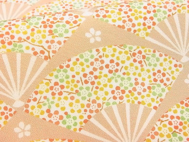 平和屋着物■付下げ　扇面花文　逸品　DAAA5658yyy