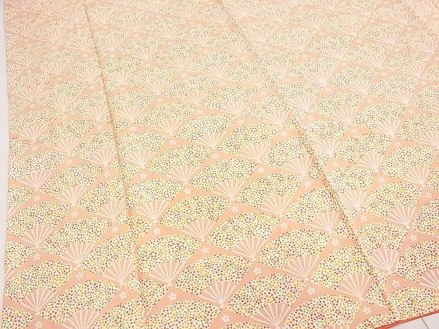 平和屋着物■付下げ　扇面花文　逸品　DAAA5658yyy
