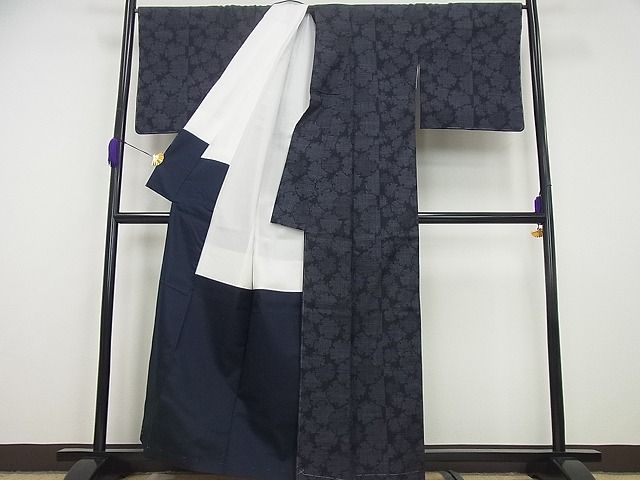 平和屋本店●極上 本場結城紬 重要無形文化財 １００亀甲 雪輪重ね 証紙付き 逸品 未使用4s712