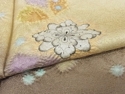 平和屋本店■極上　久保田一竹　幻の辻が花　色留訪問着　暈し染め　金通し地　正絹　逸品　KAAA0880kk4