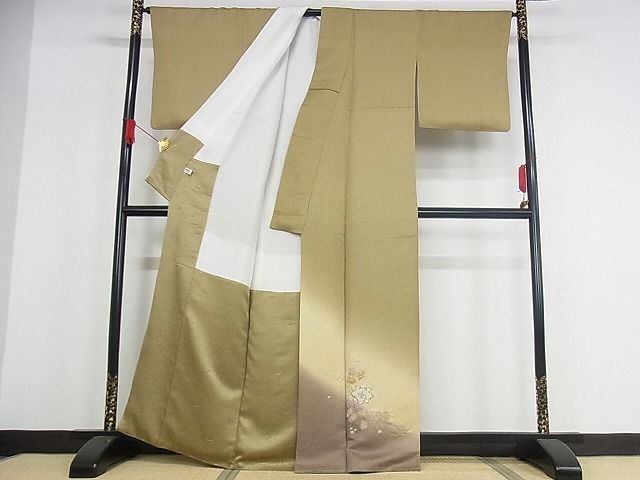 平和屋本店■極上　久保田一竹　幻の辻が花　色留訪問着　暈し染め　金通し地　正絹　逸品　KAAA0880kk4