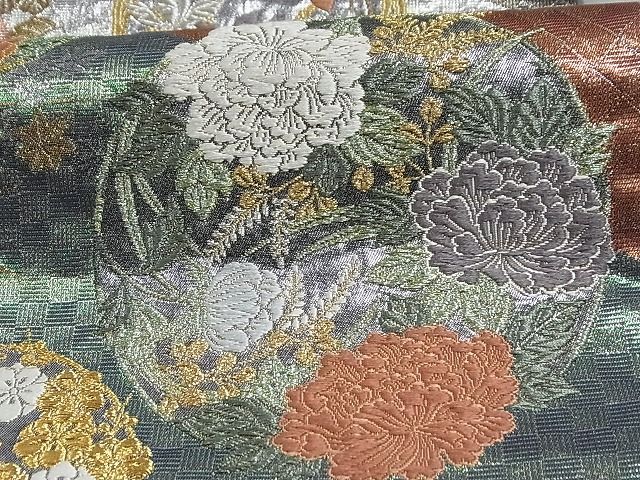 平和屋着物□六通柄袋帯 唐織 花丸文 金銀糸 正絹 逸品 AAAD3776Asx
