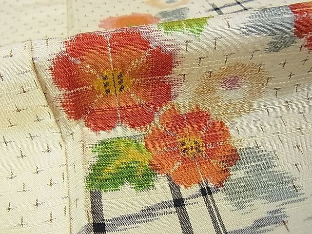 平和屋着物■上質な紬　流水草花文　逸品　DAAC7575ud