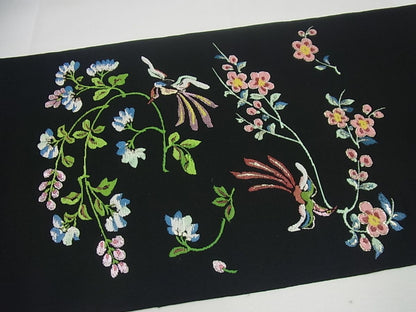 期間限定セール30％off●最高級　龍村平蔵製　本袋帯　彦花鳥錦　黒地　逸品4s751
