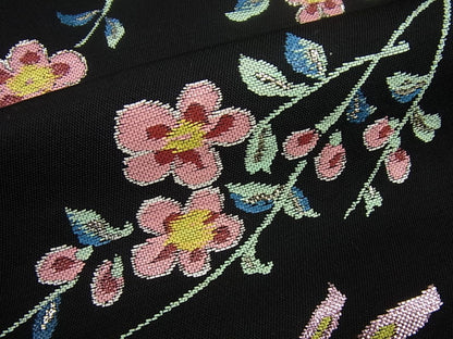 期間限定セール30％off●最高級　龍村平蔵製　本袋帯　彦花鳥錦　黒地　逸品4s751