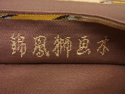 平和屋本店●最高級　龍村平蔵製　木画獅鳳錦　本袋帯　金糸　逸品4s798