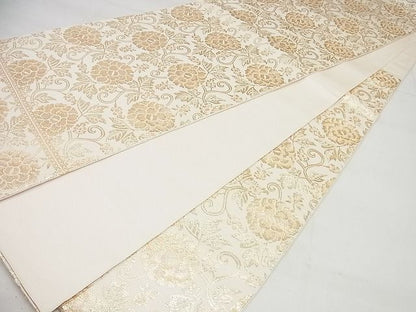 平和屋本店●極上　龍村美術織物　たつむら　六通柄　本袋帯　花王天香文　金糸　逸品4s812