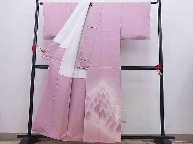 平和屋着物■色留訪問着　霞樹林文　暈し染め　逸品　BAAD3591gh