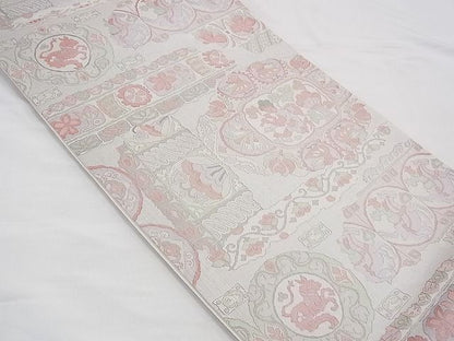 平和屋着物◎六通柄袋帯 瀞吉兆 銀糸 逸品 BAAD3085fk