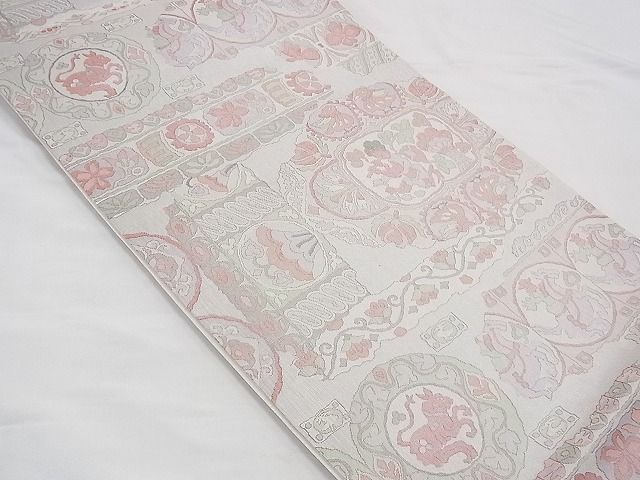 平和屋着物◎六通柄袋帯 瀞吉兆 銀糸 逸品 BAAD3085fk
