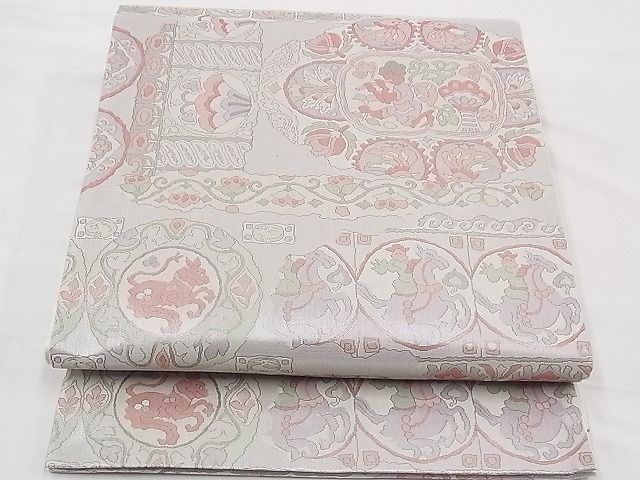 平和屋着物◎六通柄袋帯 瀞吉兆 銀糸 逸品 BAAD3085fk