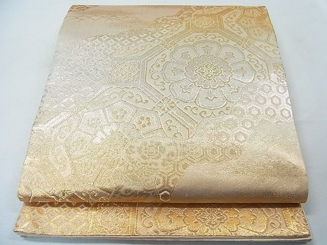 平和屋着物◎六通柄袋帯　道長吉祥花文　金糸　逸品　CAAB1360in