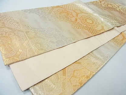 平和屋着物◎六通柄袋帯　道長吉祥花文　金糸　逸品　CAAB1360in