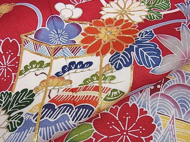 期間限定セール40％off●極上　創業460年・千總　振袖　駒刺繍　貝桶花文　金彩　高島屋扱い　逸品　DZAA0365kh4