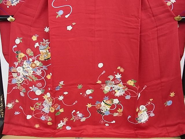 期間限定セール40％off●極上　創業460年・千總　振袖　駒刺繍　貝桶花文　金彩　高島屋扱い　逸品　DZAA0365kh4