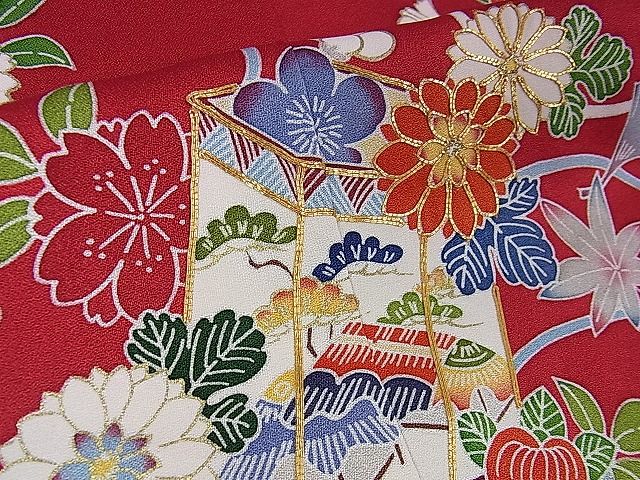 期間限定セール40％off●極上　創業460年・千總　振袖　駒刺繍　貝桶花文　金彩　高島屋扱い　逸品　DZAA0365kh4