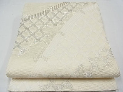 平和屋着物■夏物 六通柄袋帯 籬文 銀糸 逸品 CAAB4147tx