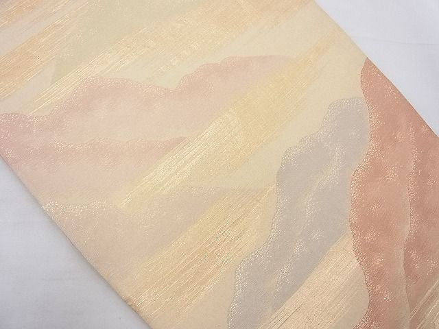 平和屋着物◎佐賀錦 六通柄袋帯 遠山霞文 金糸 逸品 BAAD1935ac