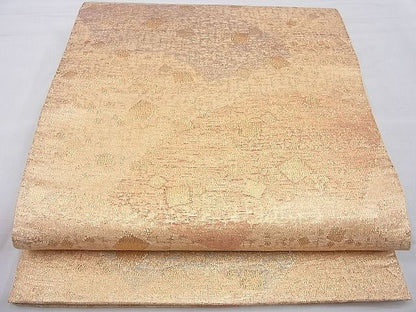 平和屋着物◎六通柄袋帯 綴れ 地紙箔散らし文様 金糸 逸品 BAAD1953ac