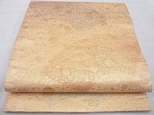 平和屋着物◎六通柄袋帯 綴れ 地紙箔散らし文様 金糸 逸品 BAAD1953ac