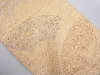 平和屋着物◎六通柄袋帯 綴れ 地紙箔散らし文様 金糸 逸品 BAAD1953ac