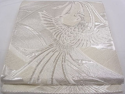 平和屋着物◎六通柄袋帯 立波鳳凰文 銀糸 逸品 CAAB2278dx