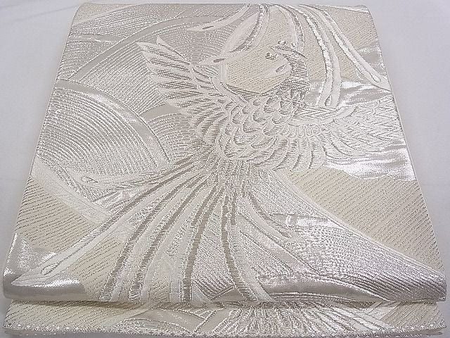 平和屋着物◎六通柄袋帯 立波鳳凰文 銀糸 逸品 CAAB2278dx