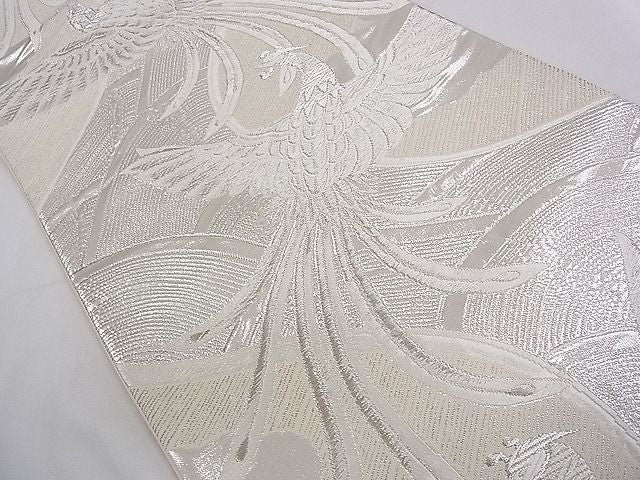 平和屋着物◎六通柄袋帯 立波鳳凰文 銀糸 逸品 CAAB2278dx