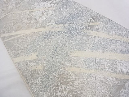 平和屋着物◎六通柄袋帯 笹竹文 銀糸 逸品 CAAB2284dx
