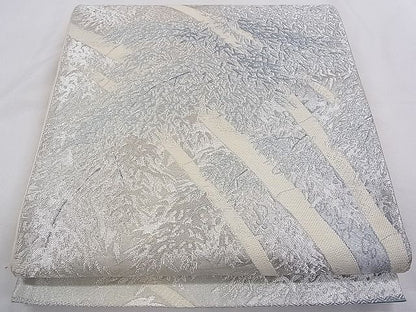 平和屋着物◎六通柄袋帯 笹竹文 銀糸 逸品 CAAB2284dx