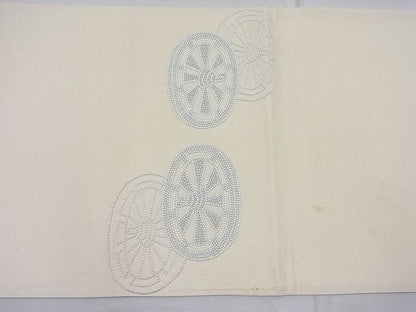 平和屋着物◎太鼓柄袋帯 総刺繍 御所車 逸品 BAAD6172ea