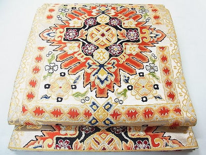 平和屋着物◎六通柄袋帯 吉祥花文 金銀糸 逸品 CAAB1465in
